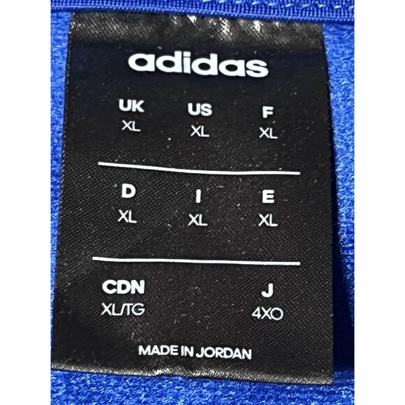 Adidas Track Jacket Men’s Sz XL Tricot Full Zip Blue Essentials 3 Stripe DU0449 - Picture 6 of 7